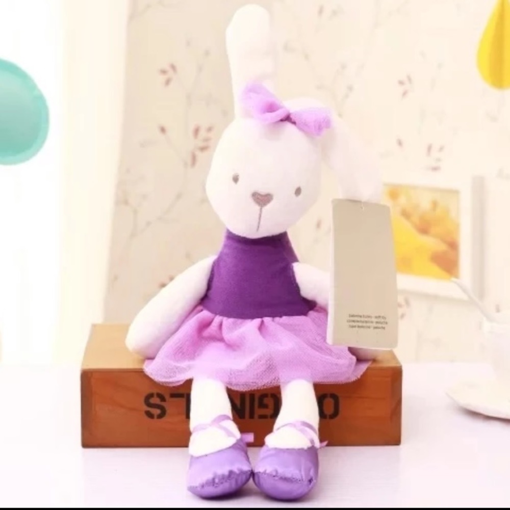 Custom Monogram Ballet Bunny Rabbit Plush Purple
